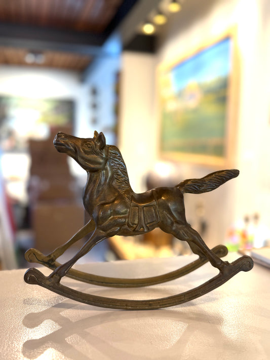 Vintage Brass Rocking Horse