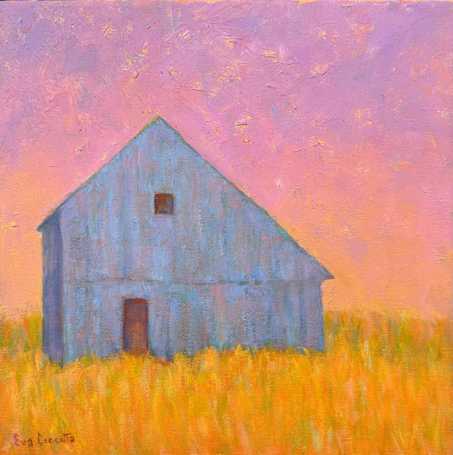 Barn with Pink Sky