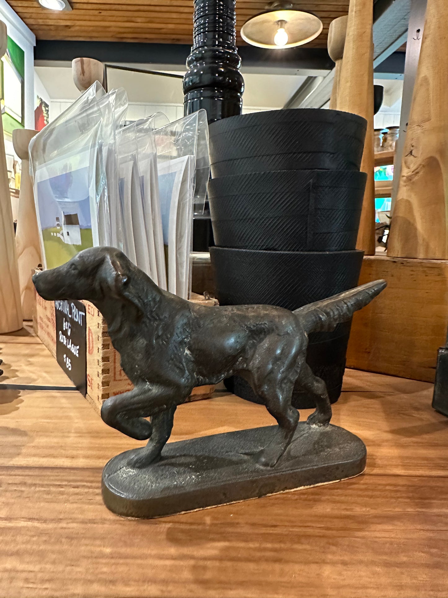 Vintage Irish Setter Pointing Dog Statue