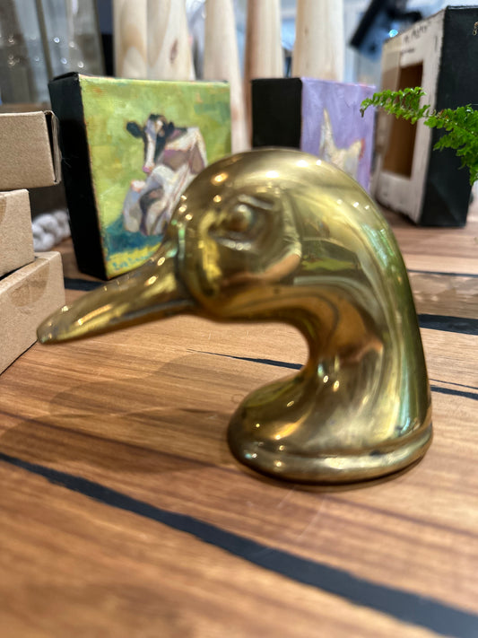 Vintage Solid Brass Bottle Opener - Duck Head