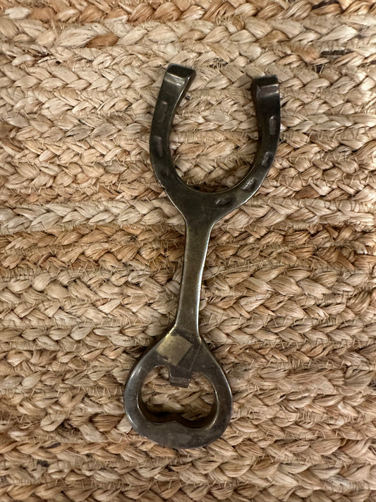 Vintage Solid Brass Bottle Opener - Horseshoe