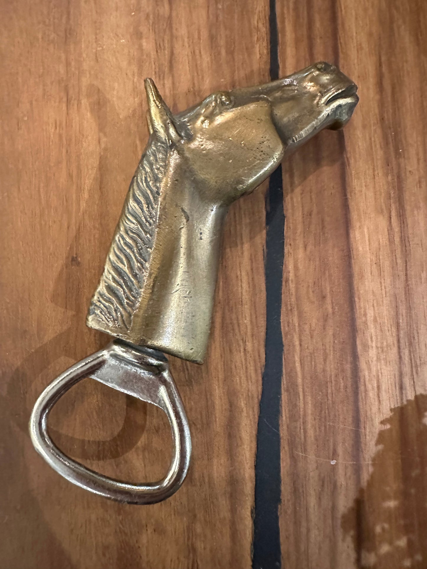 Vintage Solid Brass Bottle Opener - Horse Head Atlantic City