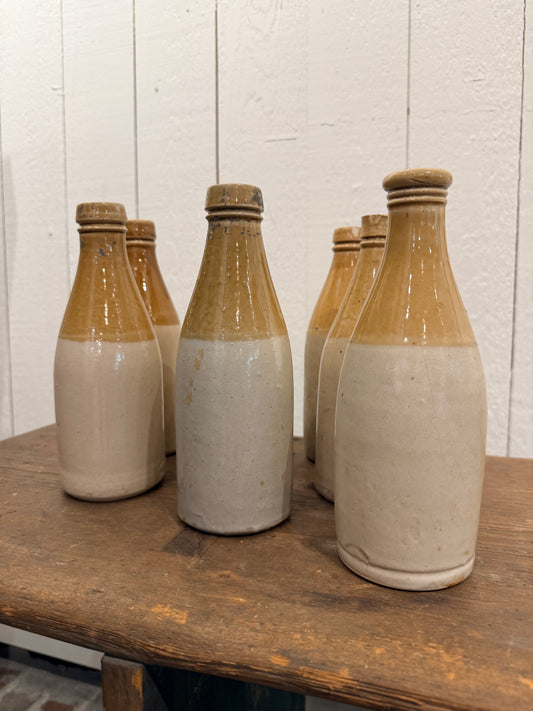 Vintage Two-Tone Glazed Stoneware Bottles