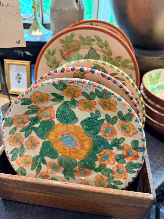 Vintage Hand Painted Flower Plates and Bowls