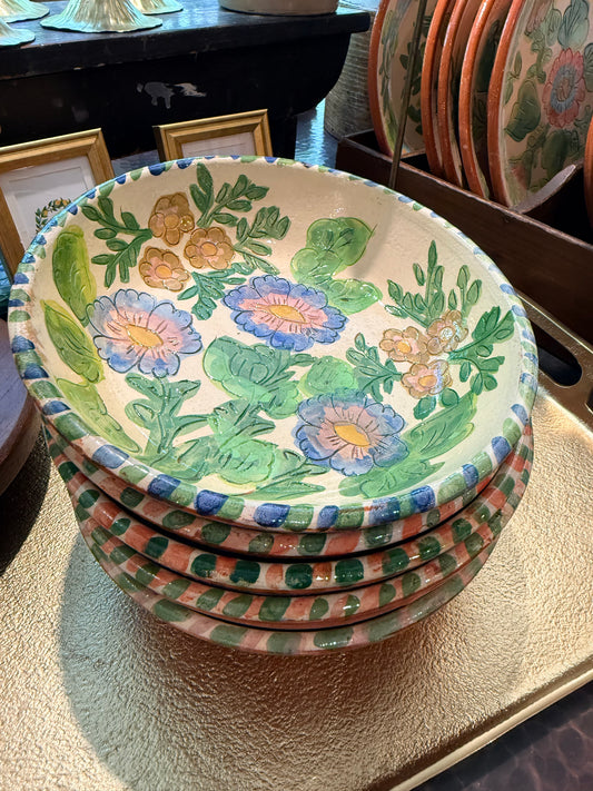 Vintage Hand Painted Flower Plates and Bowls