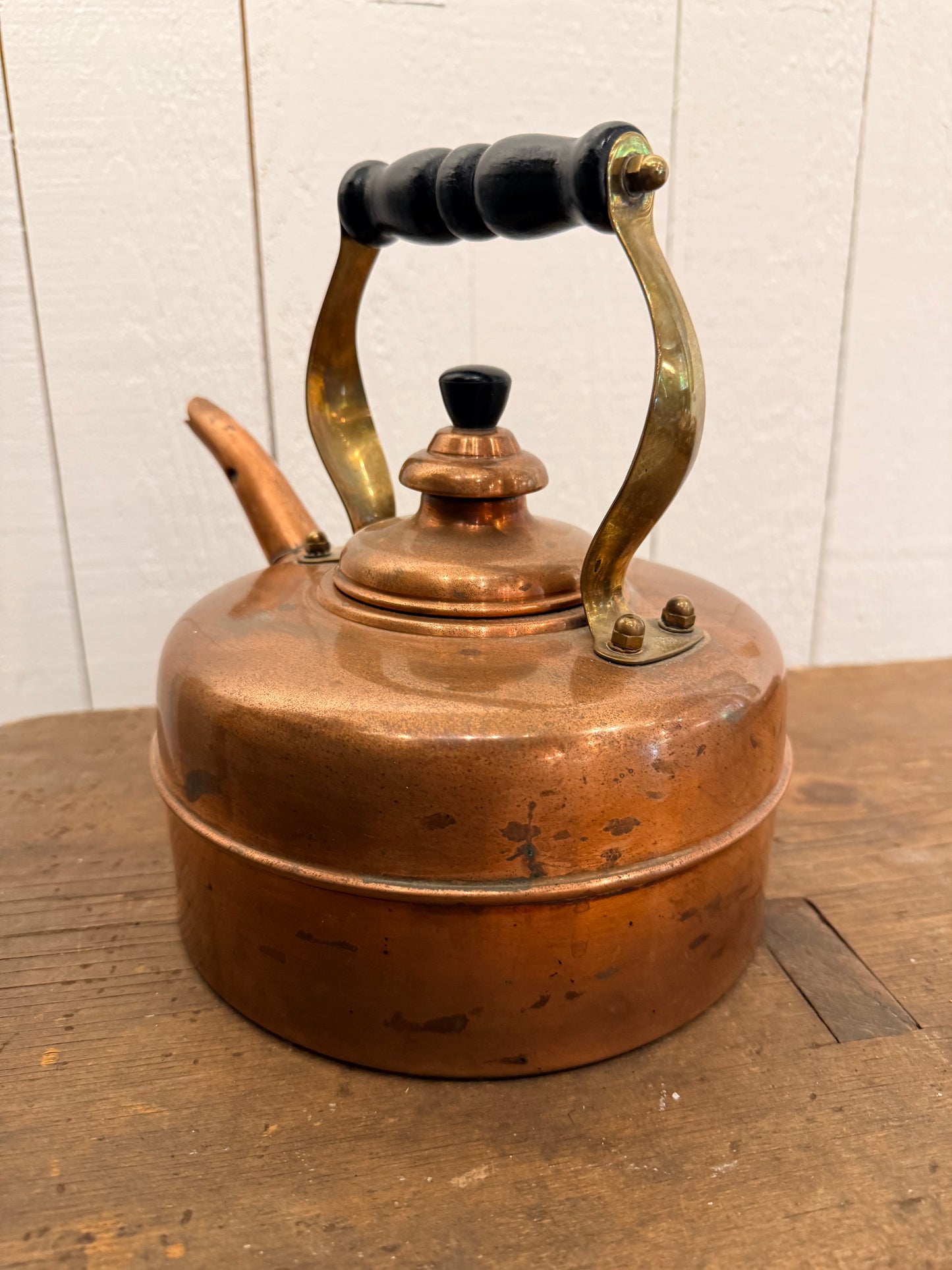 Vintage Copper Whistling Tea Kettle
