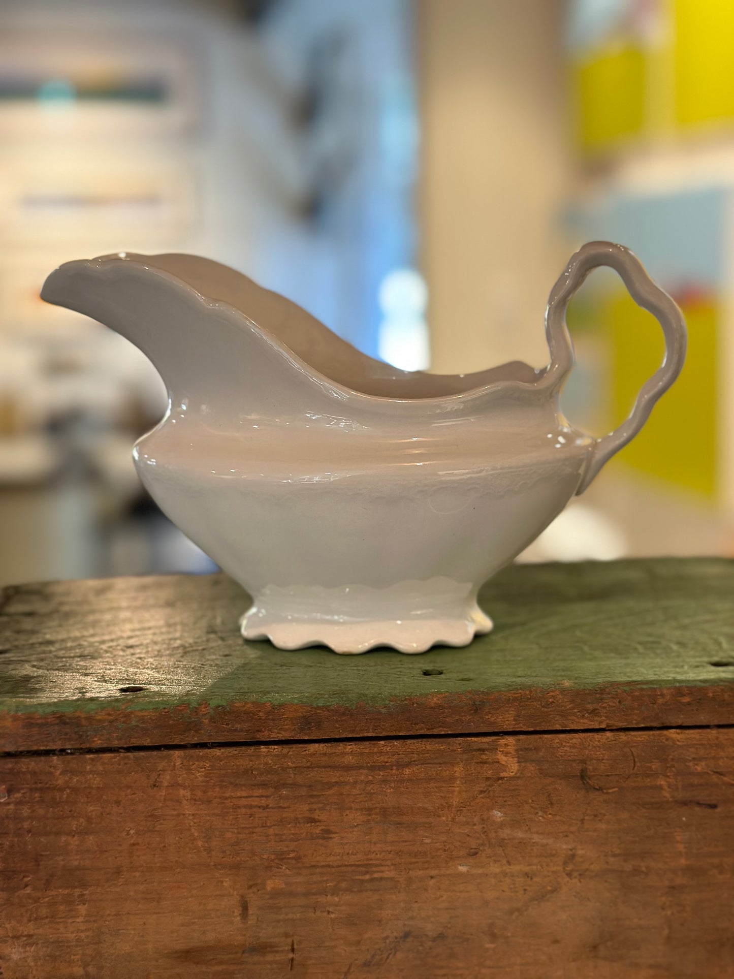 Vintage White Gravy Boat