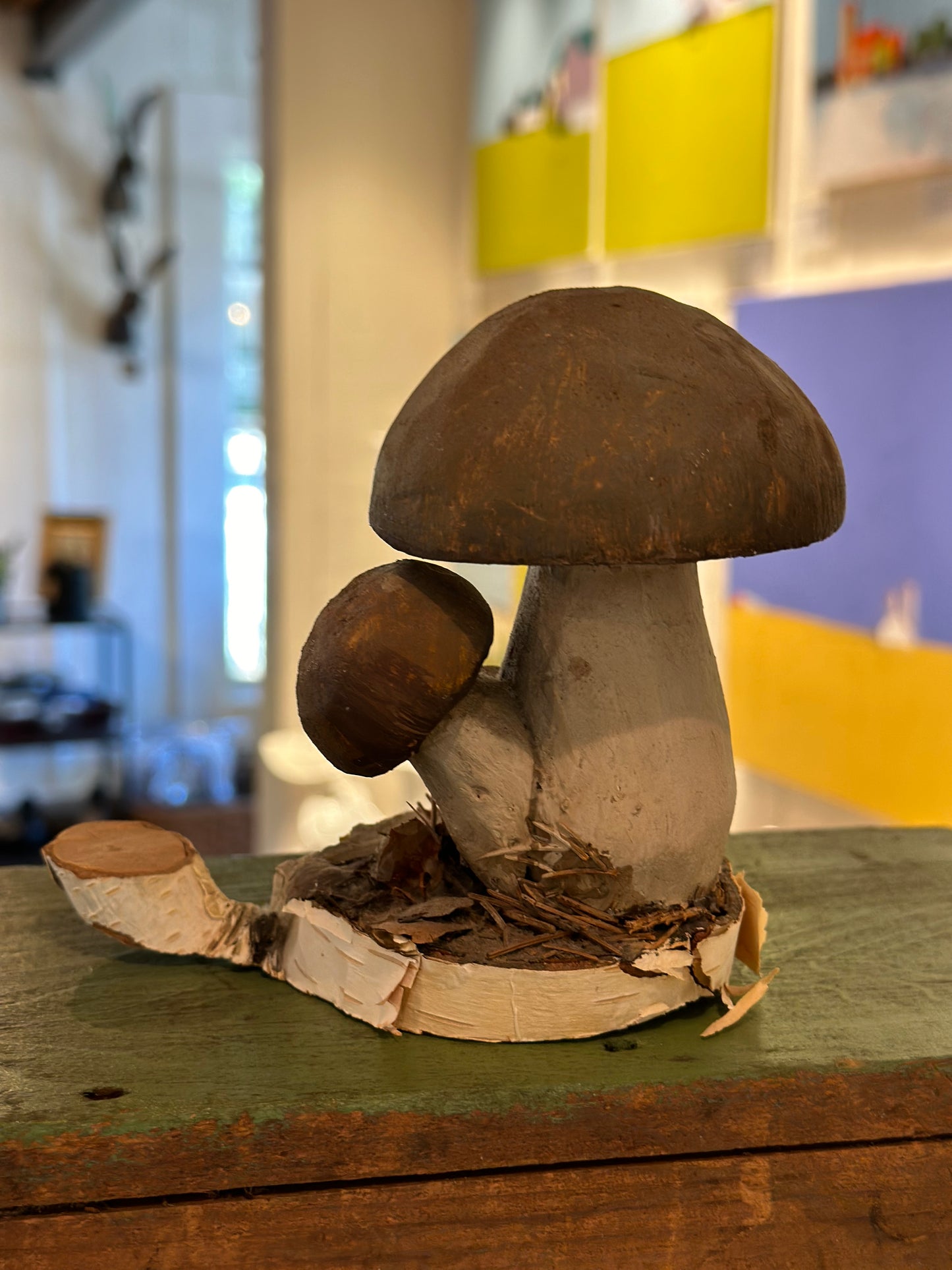 Vintage - Mushrooms Wood Stature