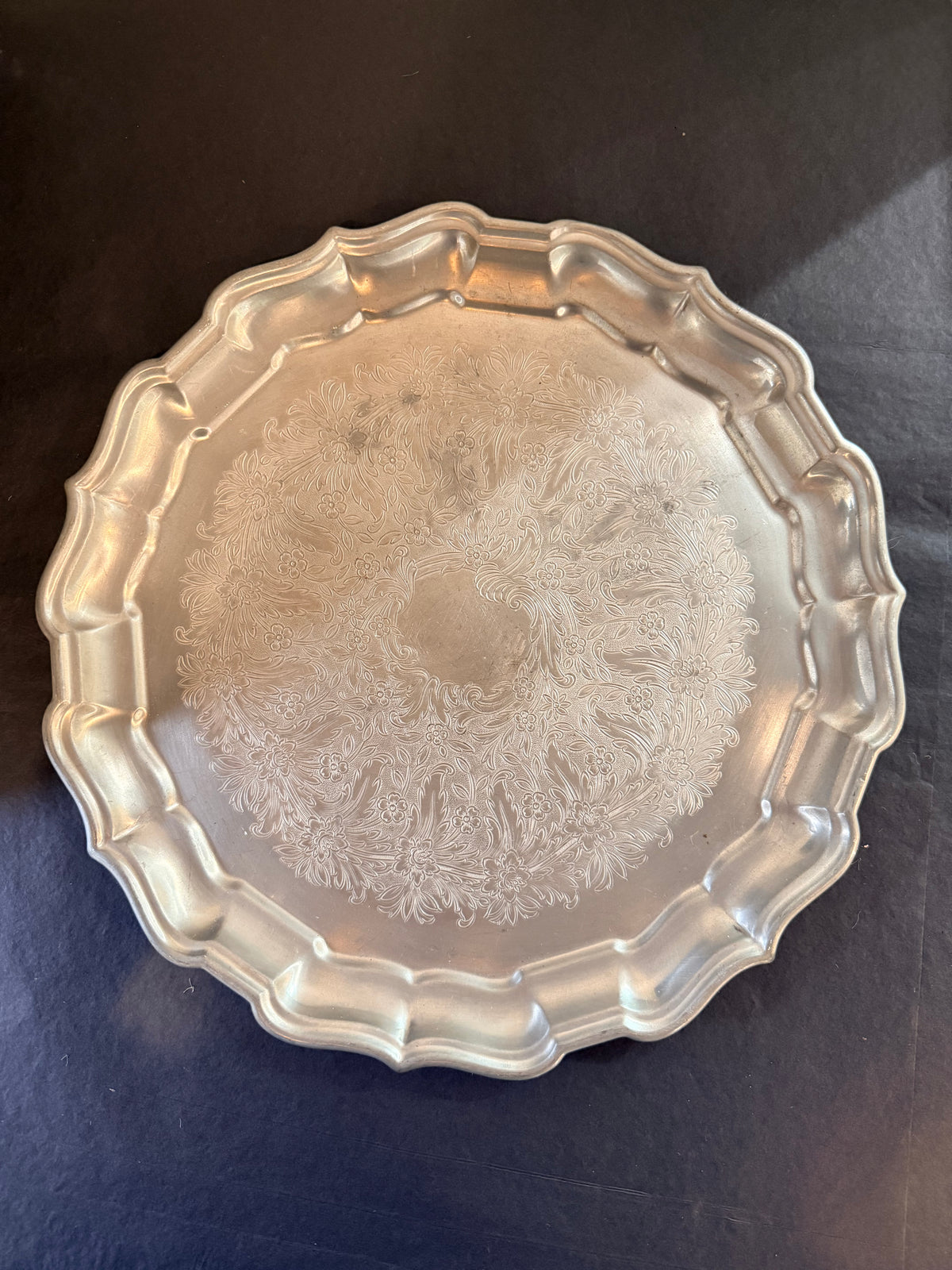 Vintage Pewter Serving Tray