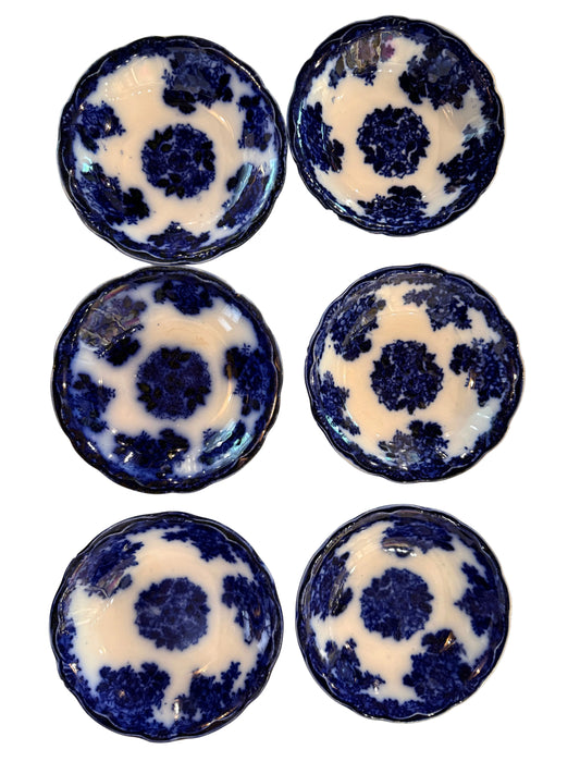 Antique Flow Blue Berry Bowls