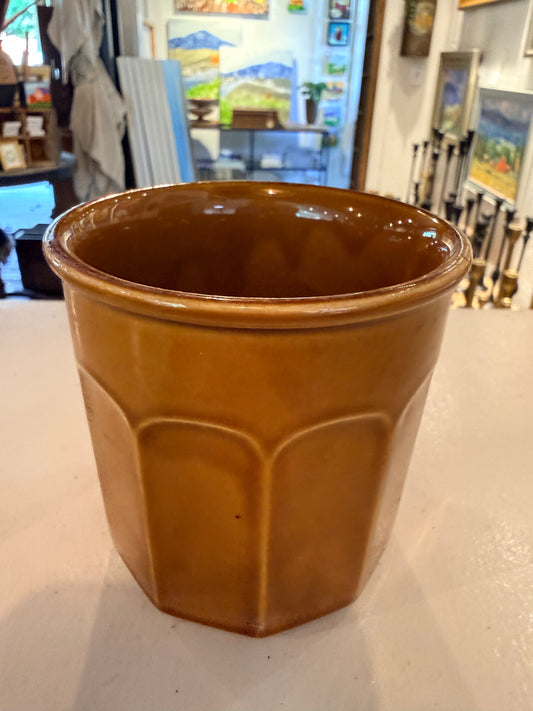 Vintage Caramel Glazed Cachepot