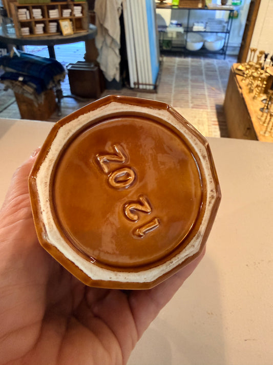 Vintage Caramel Glazed Cachepot