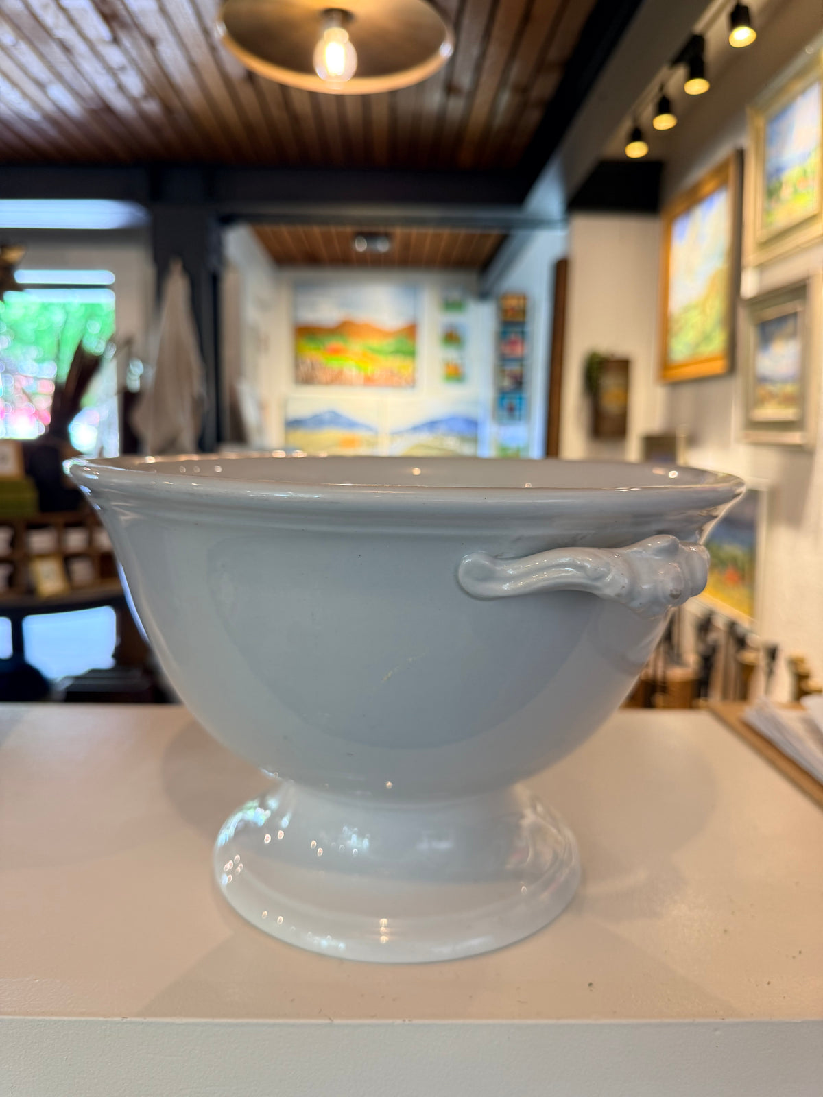 Vintage Ironstone Pedestal Bowl