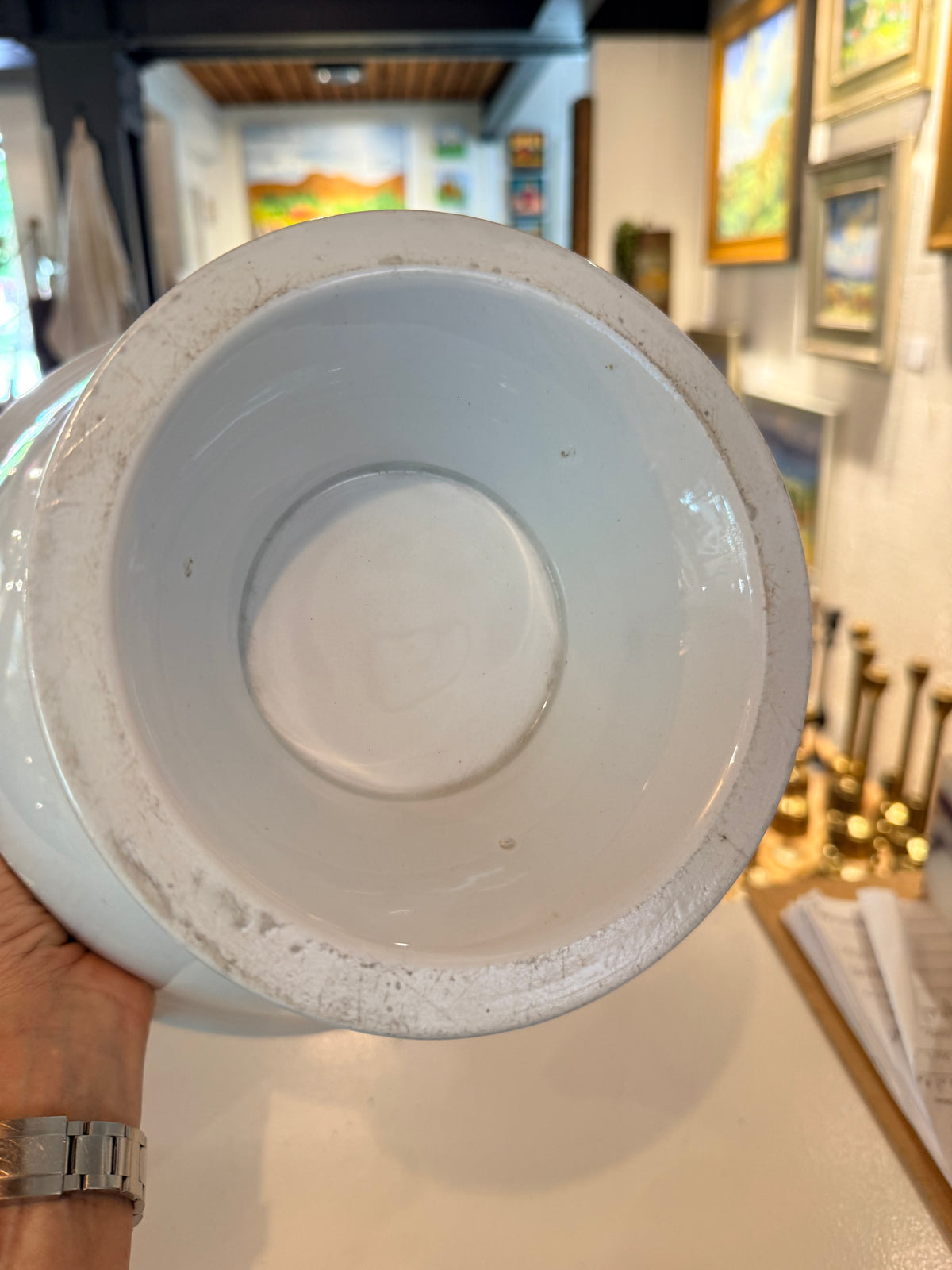Vintage Ironstone Pedestal Bowl