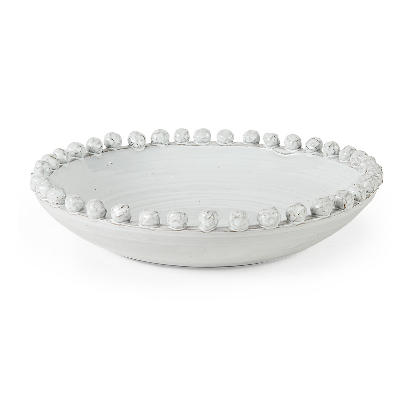 Round Off-White Glazed Decorative Bowl