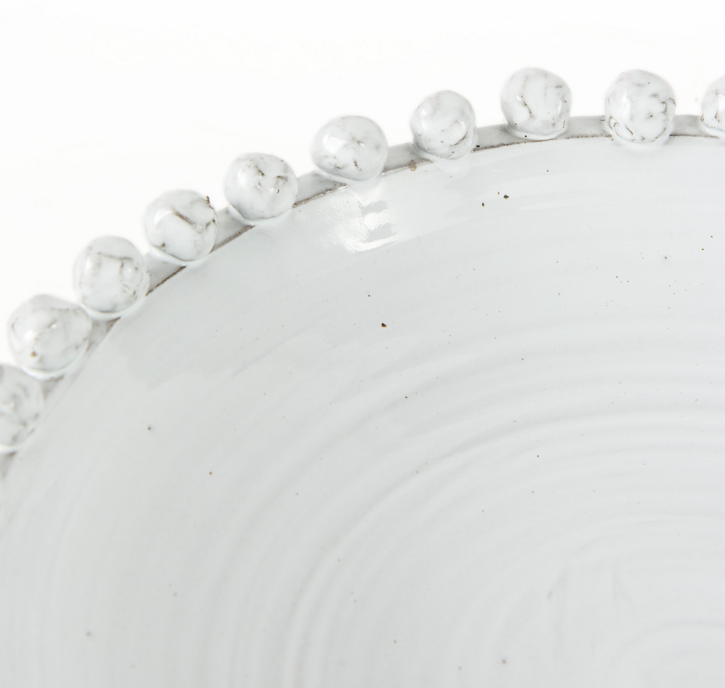 Round Off-White Glazed Decorative Bowl