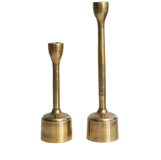 Antique Gold Taper Holders - Bell Bottom