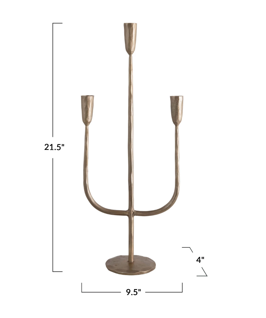 Hand-Forged Metal Candelabra