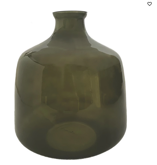 Green Glass Bottle - Short Neck