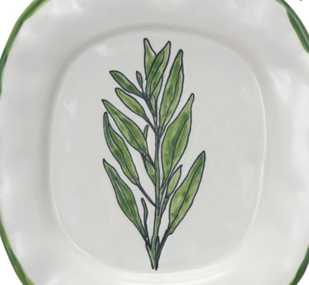 Stoneware Plates - Vegetables & Herbs