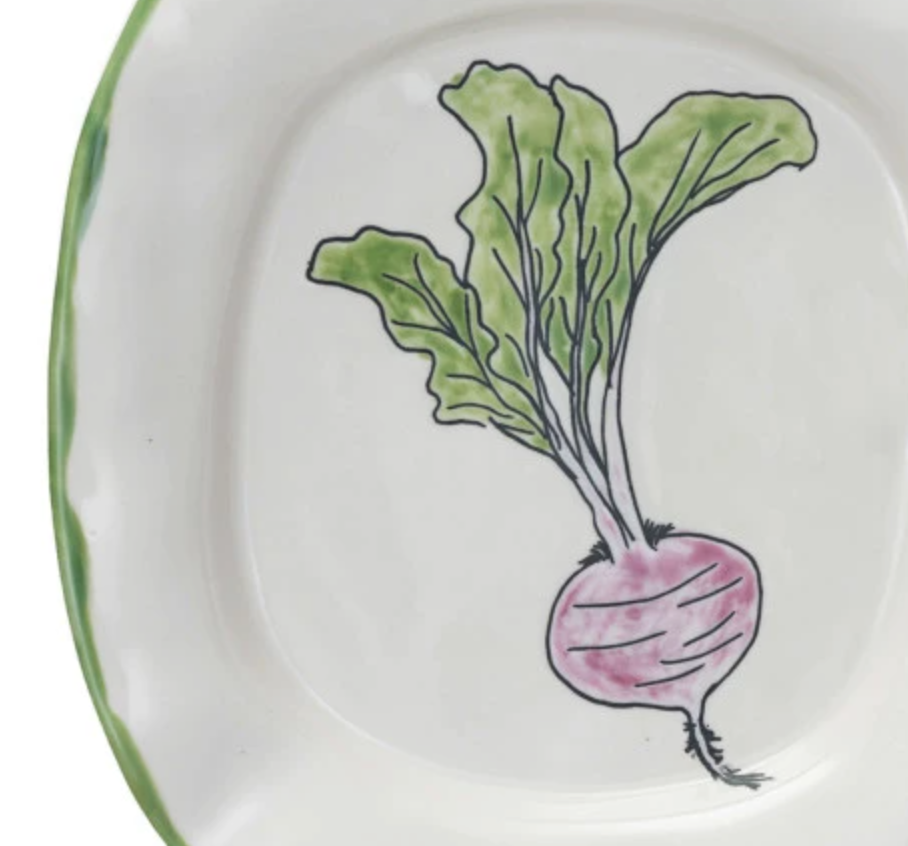 Stoneware Plates - Vegetables & Herbs