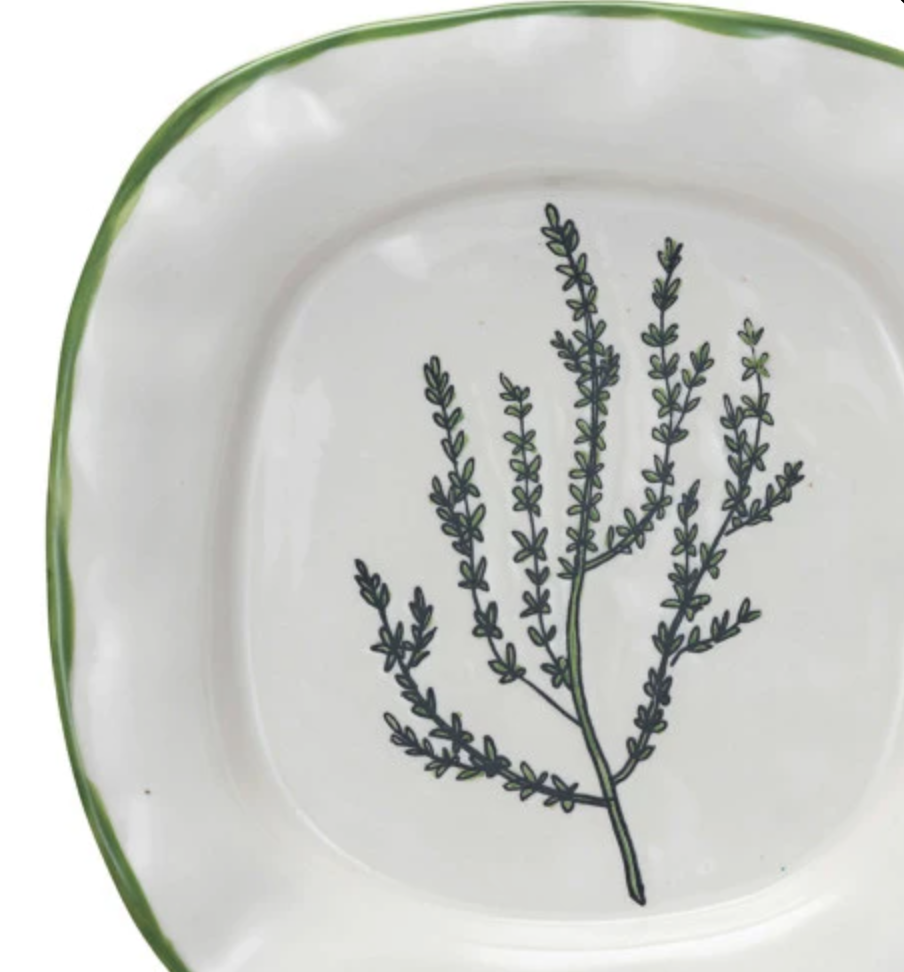 Stoneware Plates - Vegetables & Herbs