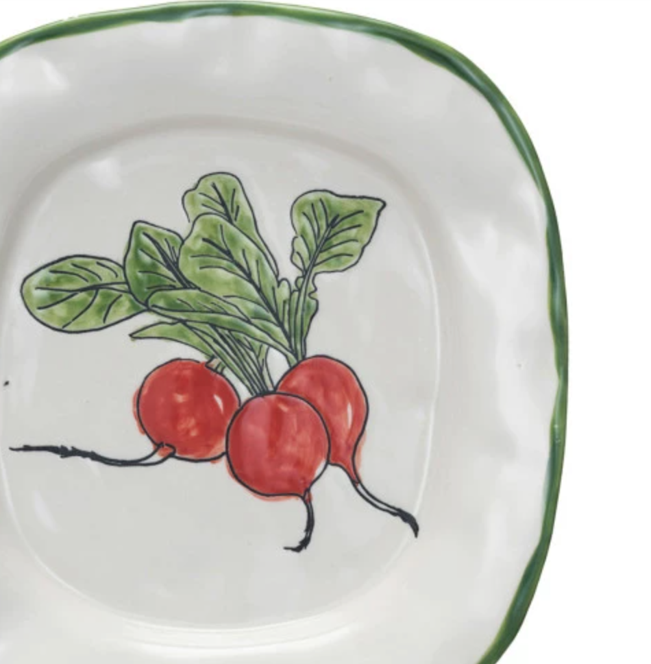 Stoneware Plates - Vegetables & Herbs