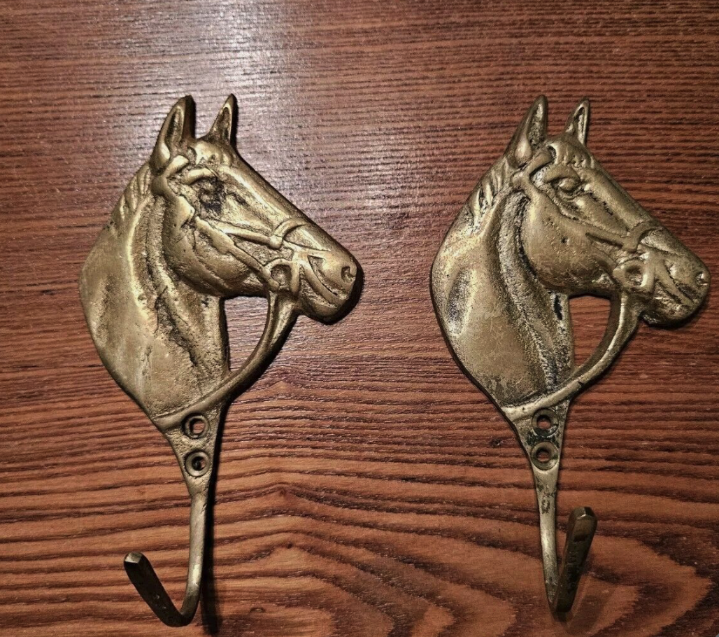 Vintage Brass Hook - Horse Head