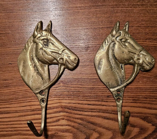 Vintage Brass Hook - Horse Head