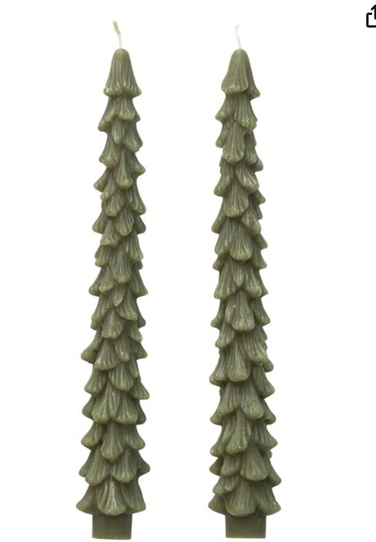 Christmas Tree Taper Candles - Paraffin