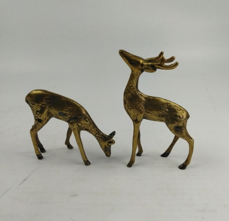 Vintage - Brass Deer Pair