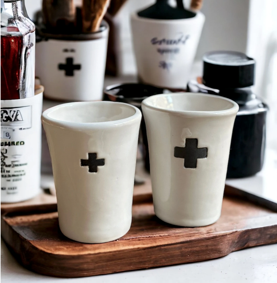 Handmade Swiss Cross Ceramic Cup