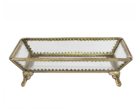 Glass & Brass Decorative Tray