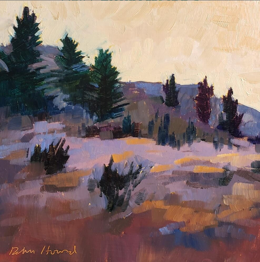 Hillside With Golden Sky