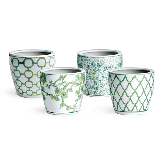 Imperial Green & White Pots
