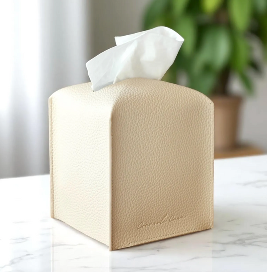 Faux Leather Tissue Box Cover