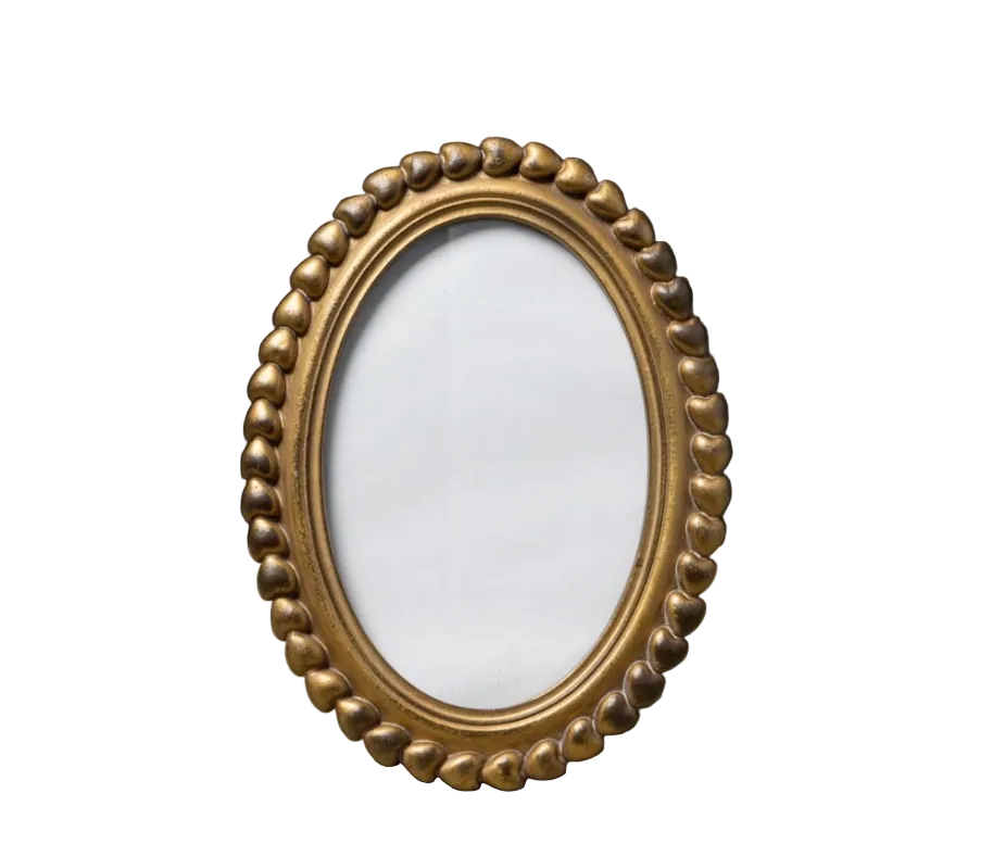 Oval Photo Frame with Heart Edge