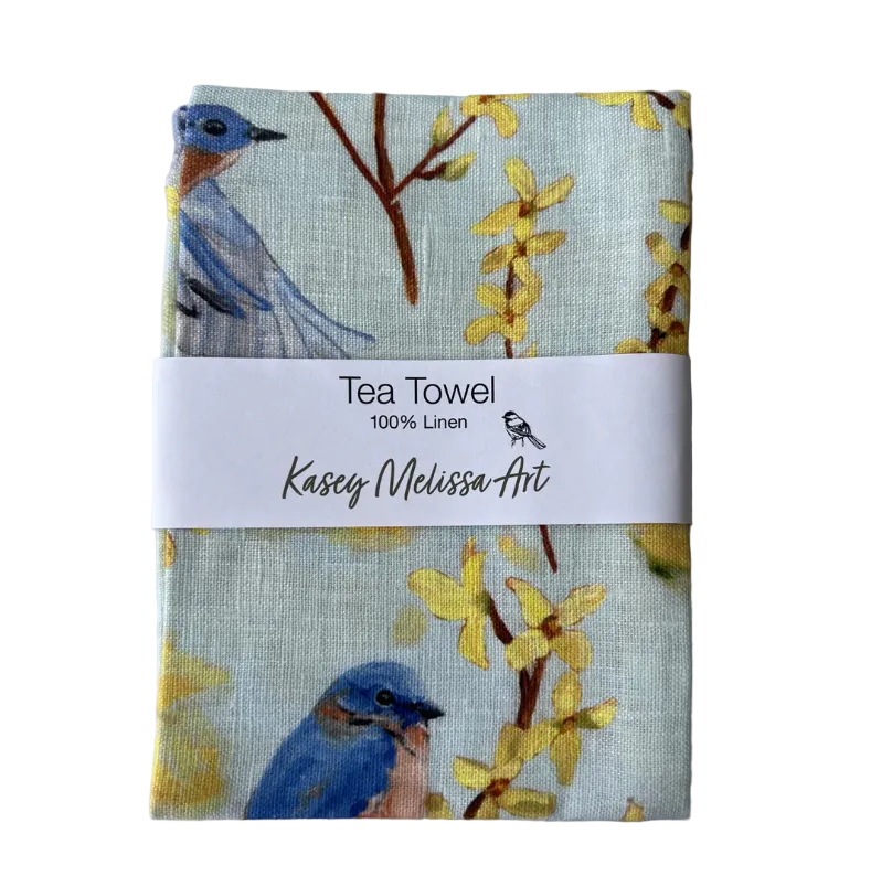 Bouquets & Birds Linen Tea Towels