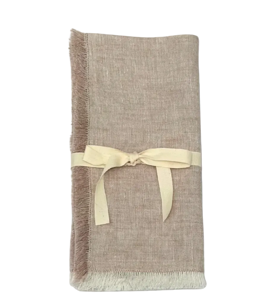 Fringed Linen Napkins, Set of 4