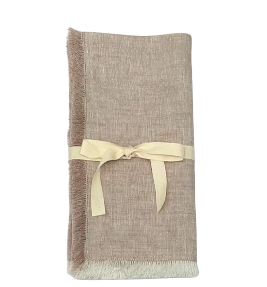 Fringed Linen Napkins, Set of 4