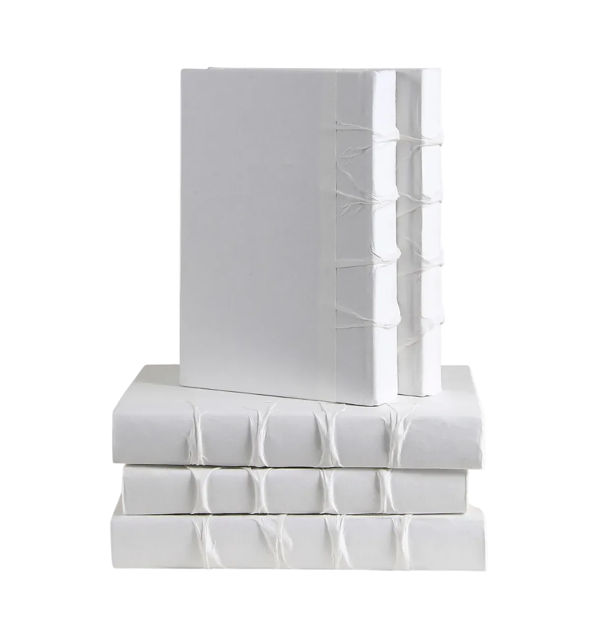 Raised Bands- White Parchment Decorative Book
