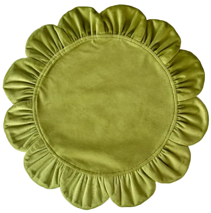 Round Ruffle Velvet Placemat