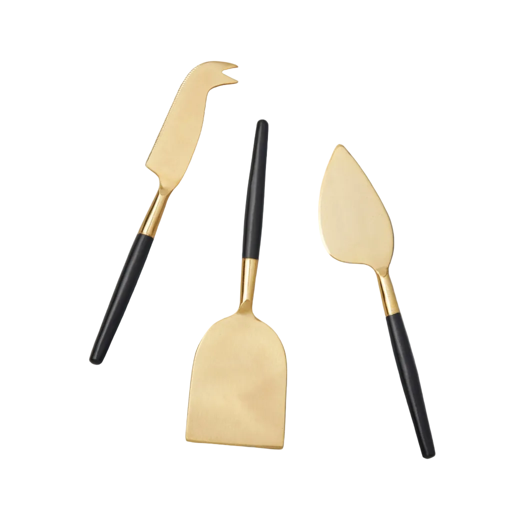 Cheese Tools Set - Black & Gold