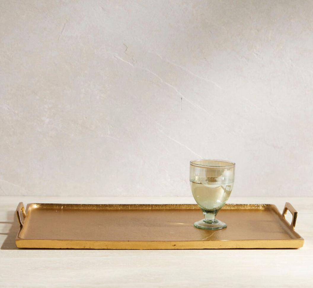 Rectangular Gold Finish Tray