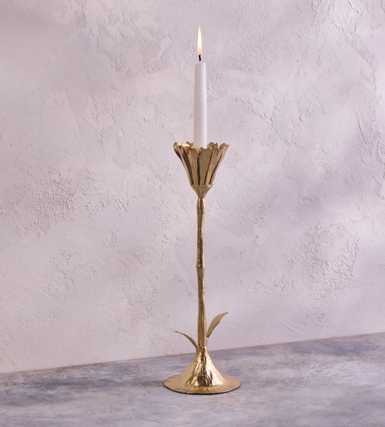 Gold Floral Candleholder
