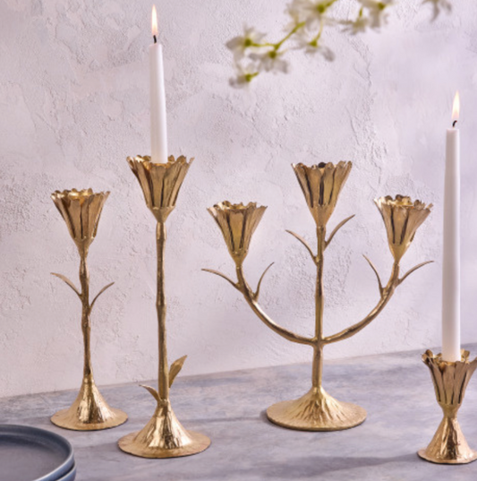 Gold Floral Candleholder