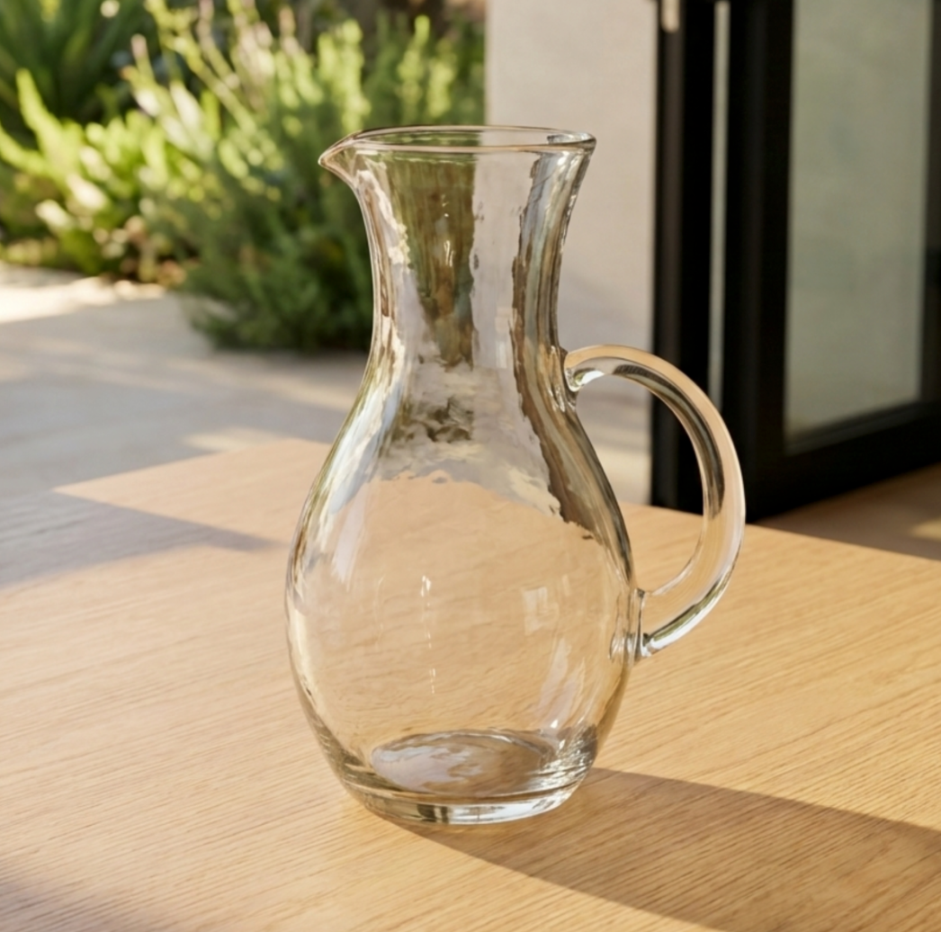Pebble Glass Teardrop Pitcher