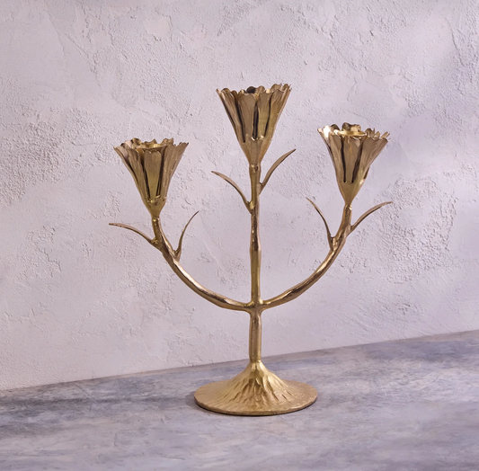 Gold Floral Candelabra