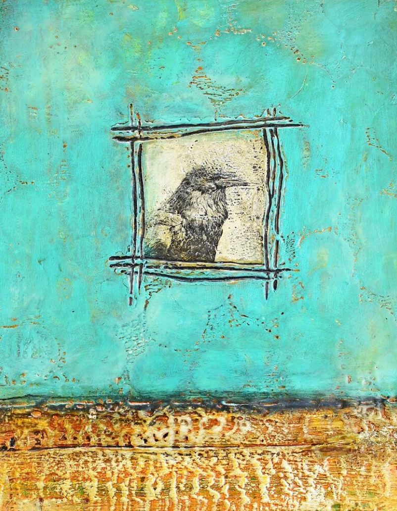 Encaustic Raven