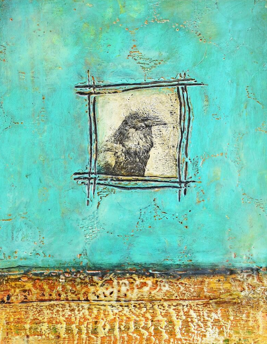 Encaustic Raven